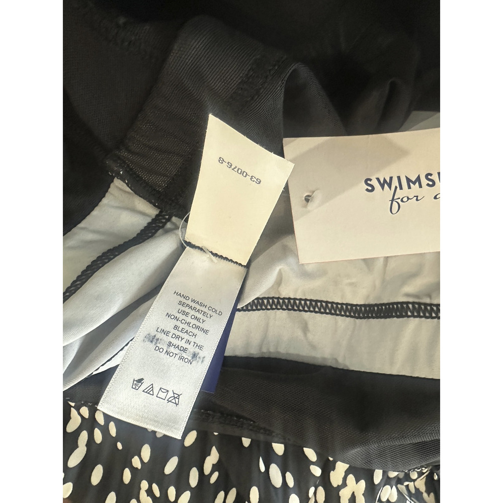 NWT Swimsuits For All 1 Piece Swim Dress Black White Dot Swimdress Plus Size 18 - Picture 6 of 9